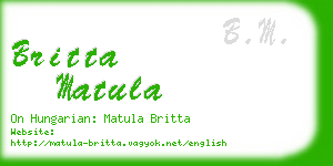 britta matula business card